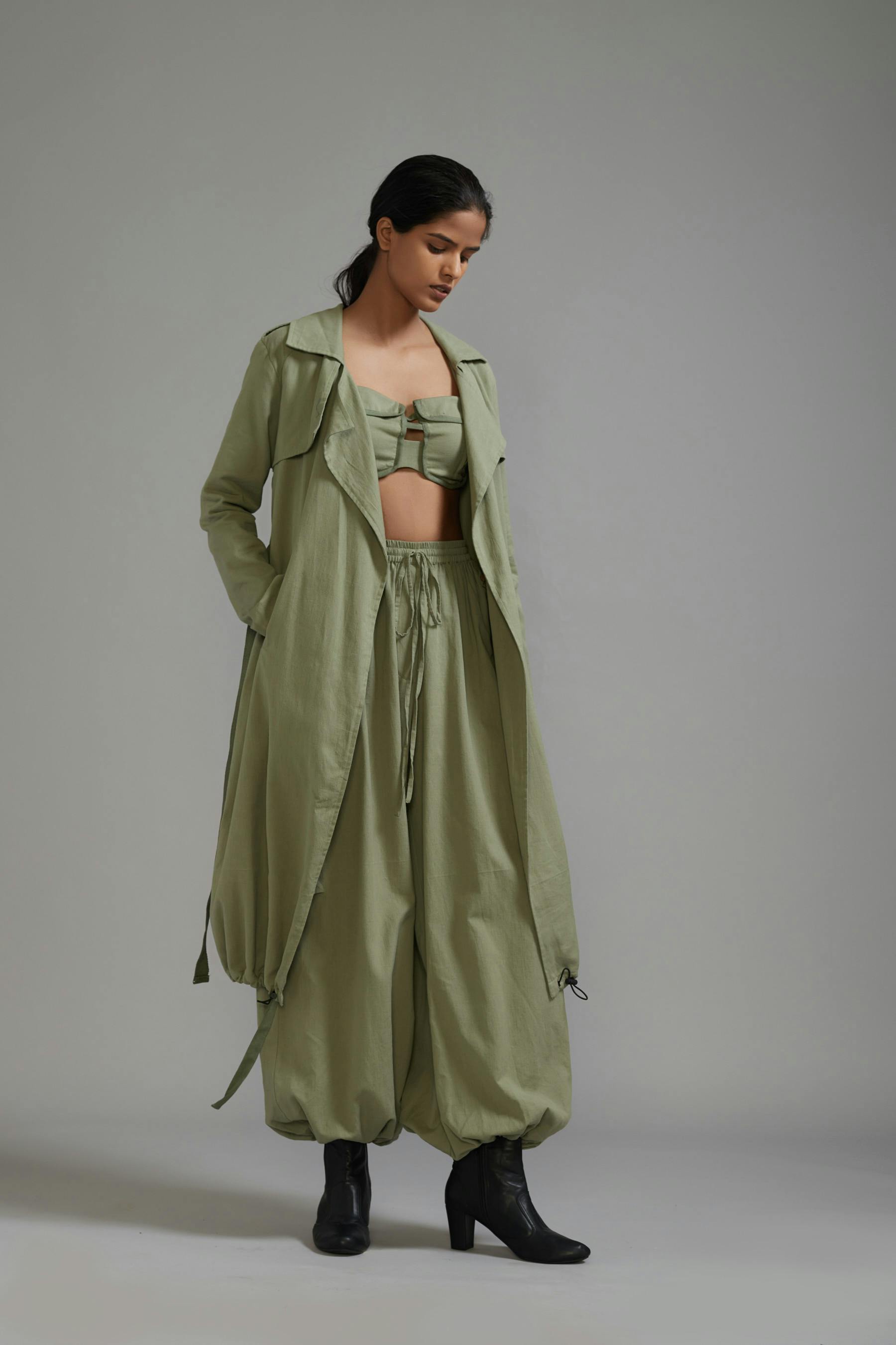 Green Safari Trench Jacket , a product by Style Mati