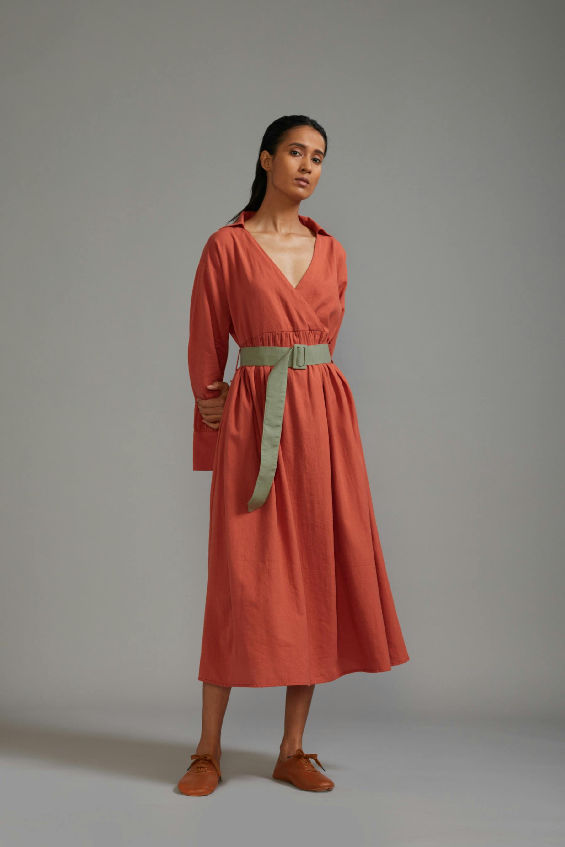 Rust Safari Belted Dress, a product by Style Mati